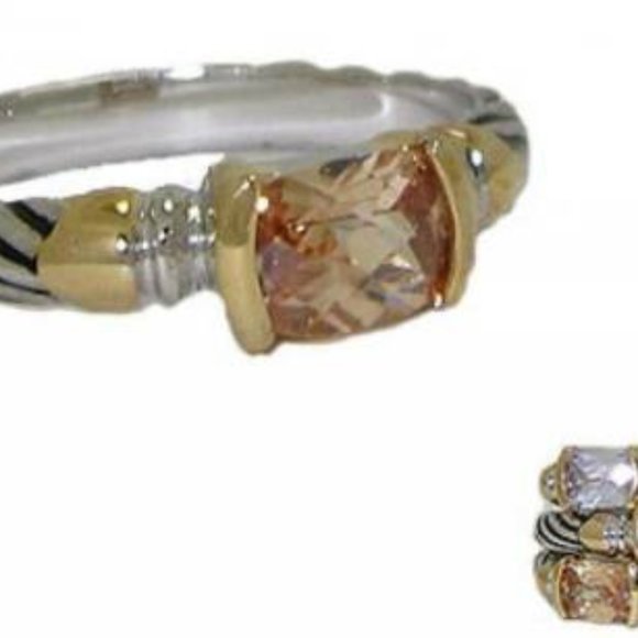 Cable stack ring champagne pink jet white green lavender Sizes 5 - 10 NWT - Picture 8 of 12